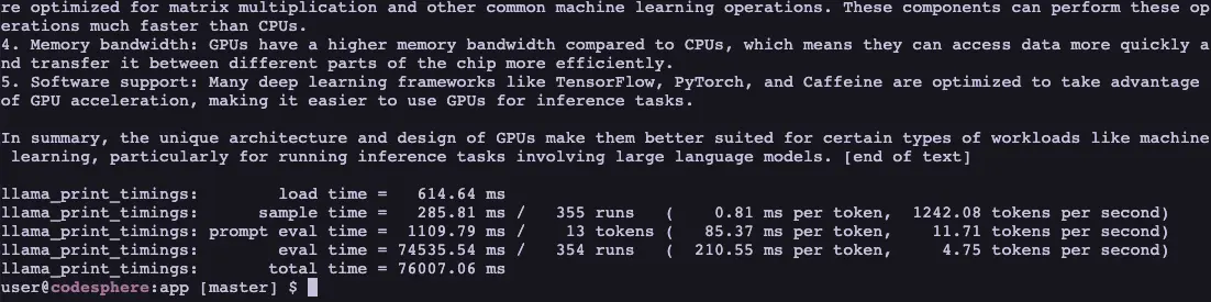 Subsequent runs start immediately but are equally fast in answering 