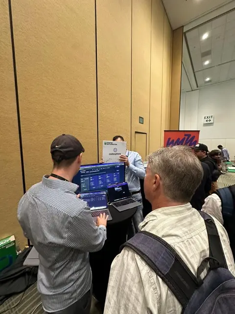 Codesphere's Booth with Jonas and Simon showcasing our innovations