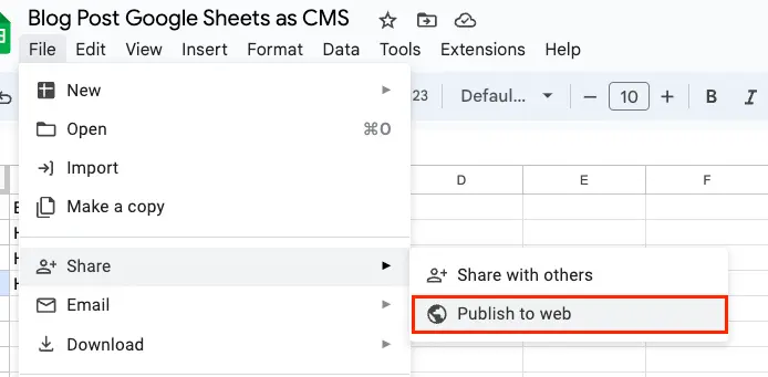 Using Google Sheets as a CMS